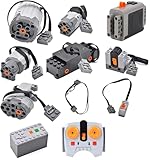 Hanured® 11 Stück Power Function Set, Technik Batteriebox Set, Zug Motorteile mit einstellbarer Geschwindigkeit,Technic Motoren Set Kompatibel mit Lego Technic