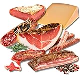 BAVAREGOLA Südtiroler Spezialitäten Schlemmerpaket - 7 Schmankerl in einem Set - Südtiroler Speck, Käse, Salami, Pancetta & Schinken