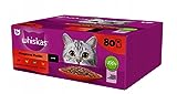 Whiskas Adult 1+ Katzennassfutter Klassische Auswahl in Sauce, 80x85g Mega Pack – Hochwertiges Nassfutter für ausgewachsene Katzen, brown