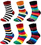 Occulto BUNTE SOCKEN für HERREN (6 PAAR) aus BAUMWOLLE in verschiedenen MUSTERN, bunte HERRENSOCKEN BUSINESS SOCKEN, RINGELSOCKEN 6 Paar | Mix1 43-46