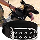 Hundehalsband für Große Hunde - 5 cm Breites Halsband mit Griff für Extragroße Hunderassen, schwarz, Weich Gepolstertes Neopren Nylon Hunde Halsband für Grosse Hunde Big Dog Collar 56-66cm