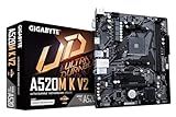 GIGABYTE A520M K V2 Mainboard - Unterstützt AMD Ryzen 5000 Serie AM4 CPUs, bis zu 5100MHz DDR4 (OC), PCIe Gen3 x4 M.2, GbE LAN, USB 3.2 Gen 1