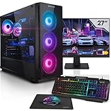 Megaport Komplett Set Gaming PC AMD Ryzen 7 5700X • 27" Monitor • Windows 11 • GeForce RTX4060 8GB • 32GB DDR4 • 1000GB M.2 SSD • WLAN • Tastatur • Maus Gaming komplettpaket