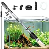 AQQA Aquarium Mulmsauger Elektrisch,6 in 1 Automatisch Aquarium Reinigungsset,20W Aquarium Kiesreiniger Staubsauger für Wasserwechsel Sandreiniger Wasserfilterung