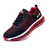 TORISKY Sneaker Herren Damen Sportschuhe Cushion Schuhe Laufschuhe Luftkissen Turnschuhe Fitness Gym Leichtes Bequem, Schwarz/Rot, Größe 40EU（8998-BK/Red40）