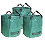 3er Set Gartensack -500L Gartenabfallsack mit extra verstärktem Boden -Heavy Duty Gartenarbeit Säcke, Rasen-Säcke, Wiederverwendbare Mülleimer, für Gras Laub Gartenabfall Grünschnitt