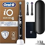 Oral-B iO Series 6 Plus Edition Elektrische Zahnbürste/Electric Toothbrush, PLUS 3 Aufsteckbürsten, 5 Putzmodi für Zahnpflege, Reiseetui, Designed by Braun, black lava