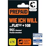 congstar Prepaid wie ich Will SIM-Karte ohne Vertrag I Prepaid-Guthaben Wunschmix in D-Netz-Qualität I frei wählen 1-15 GB & 9 Ct. pro Min/SMS – Flat I alle 4 Wochen neu Mixen I 10 EUR Startguthaben