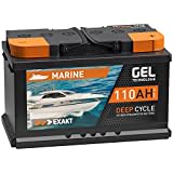 EXAKT GEL Batterie 12V 110Ah Bootsbatterie Marine Schiff Versorgung Solarbatterie Gelbatterie Gel Akku ersetzt 100Ah