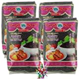 yoaxia ® - 4er Pack - [ 4x 1kg ] AROY-D RICEBERRY/Schwarzer Reis (Cargo) / Thai Black Cargo Rice/Extra Super Quality + ein kleiner Glücksanhänger gratis