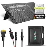 Watt2Go 110W Solarpanel faltbar Wind- & Wetterfest – Jede Powerstation mit Solarpanel kompatibel – faltbares Solarpanel Garten – mobiles Solarmodul Camping als Solaranlage Wohnmobil Komplettset