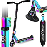 KESSER® Stunt Scooter X-Limit-Pro 360° Lenkung Funscooter Stuntscooter mit Ständer ABEC 9 Kugellagern, 110mm PU Räder, Kickscooter Tretroller Cityroller Trick Roller für Kinder Erwachsene Rainbow