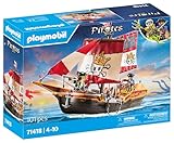 PLAYMOBIL Pirates 71418 Piratenschiff, aufregende Abenteuer auf hoher See, mit umfangreichem Zubehör wie Fernrohr, Kompass und Kanonen, Spielzeug für Kinder ab 4 Jahren