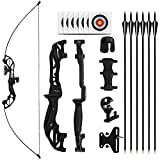 REAWOW 30LBS Recurve Bows Bogenschießset Bogen und Pfeil Set Survival Longbow Right Hand mit verwendet für Recurve Bow Zielübungen Outdoor Hunting Archery Carbon Arrows und Armguard und Finger Tab