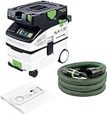 Festool Absaugmobil CTM MIDI I CLEANTEC (mit Hauptfilter, SELFCLEAN Filtersack, Saugschlauch glatt Ø 27/32 x 3,5 m)