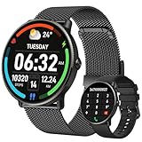 Smartwatch Herren Damen Fitnessuhr Armbanduhr: Wasserdicht Fitness tracker mit Telefonfunktion Anruf Smart Watch mit Herzfrequenz Schlafmonitor Schrittzähler Sportuhr Uhren für Android iOS Schwarz17