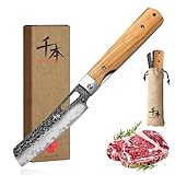 SENBON 440 Geschmiedeter Edelstahl Camping Chef Klinge Sharp Japanische Faltküche Messer Tragbares Reise Obst Messer Olive Griff Kleines Kochmesser