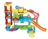 VTech Baby Flitzer - Parkgarage – Interaktives Spielzeug mit Abschleppwagen, Aufzug, Rutsche, Tankstelle u. v. m. – Für Kinder von 1-5 Jahren