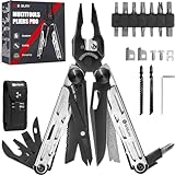 Geschenk für Männer, BIBURY Multitools, Outdoor Multi Tool faltbare Zange mit verbesserter Schere und Schraubendreher, Edelstahl Multitools mit Nylontasche, Weihnachtsgeschenke für Papa