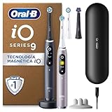 Oral-B iO Series 9 Plus Edition Duopack Elektrische Zahnbürste, Lade-Reiseetui, Black Onyx/Rose Quartz