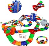 Autorennbahn für Kinder mit 2 Spielzeugauto, Kinderspielzeug ab 2 3 4 5 6 7 Jahre Junge，309PCS Car Track Rennbahnen, Racing Circuit Autorennbahn, Geschenk 3 4 5 Jahre Junge Mädchen, 505cm Länge