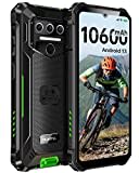 OUKITEL WP23 Android 13 Outdoor Handy 10,600 mAh Rugged Smartphone 6,517 Zoll HD+ 7GB+64GB 1TB Erweiterbar ohne vertrag 13MP+5MP Kamera 4G Dual SIM,IP68/NFC/OTG/GPS/Face ID, Grün