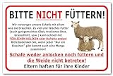 AdriLeo Schild - Schafe Nicht füttern - Weide betreten verboten (20x30cm)