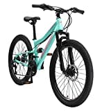 BIKESTAR Kinder Fahrrad Fully Mountainbike 21 Gang Shimano, Scheibenbremse ab 8 Jahre | 24 Zoll Kinderrad MTB | Mint