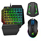 Einhandverdrahtete mechanische Feel-Tastatur mit Hintergrundbeleuchtung+RGB Gaming Mouse +LED-Wandler mit Hintergrundbeleuchtung für Nintendo Switch / Xbox One / Xbox 360 / PS4 / PS3 / PC (schwarz)