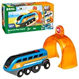 BRIO World 33971 Smart Tech Sound Lok mit Aufnahmefunktion Elektrischer Zug mit Tunnel Interaktives Spielzeug empfohlen ab 3 Jahren