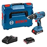 Bosch Professional 18V System Akku Schlagbohrschrauber GSB 18V-21 (inkl. 2x 2.0Ah Akku, Schnellladegerät GAL 18V-40, L-BOXX)