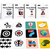 beiens High Contrast Baby Flashcard, 80 PCs 160 Seiten Schwarz Weiß Bunte Visuelle Stimulation Lernaktivitätskarte für Babys 0-3-6-12-36 Monaten, 5,5'' x 5,5'' Neugeborenes Spielzeug Babygeschenk