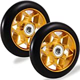 Stunt Roller Rollen 110mm, Scooter Reifen Ersatzräder mit ABEC-9 Professionelle Lager, für Pro Scooter Wheel 110, Kickscooter Roller Räder Set, für RazorApollo Cox Fuzion Freistil Roller (Gold)