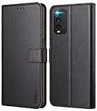 Ganbary Handyhülle für Xiaomi Redmi 9T Hülle, Premium Leder Tasche Flipcase [Kartenschlitzen] [Magnetverschluss] [Standfunktion] kompatibel mit Xiaomi Redmi 9T Schutzhülle, Schwarz