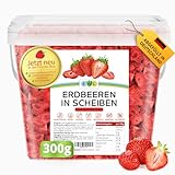 EWL Naturprodukte ERDBEEREN GEFRIERGETROCKNET 300g-leckere, schonend gefriergetrocknete Erdbeeren in Scheiben, frei von Zusatzstoffen -Deutsche Abfüllung- getrocknete Erdbeeren getrocknete Früchte