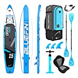 Bluefin Cruise SUP Board Set | Aufblasbares Stand Up Paddle Board | 6 Zoll Dick | Fiberglas Paddel | Kajak Sitz | Komplettes Zubehör