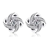 B.Catcher Ohrringe Damen Ohrstecker 925 Sterling Silber Ohrschmuck Twist-Würfel Liebe Set Schmuck Zirkonia Geschenk für Damen