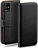 moex Klapphülle für Samsung Galaxy M51 Hülle klappbar, Handyhülle mit Kartenfach, 360 Grad Schutzhülle zum klappen, Flip Case Book Cover, PU Leder Handytasche, Schwarz