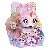 Glitter Babyz MGA Einhorn Baby-Puppe - Jewels Daydreamer - Mit magischen Farbwechseln, Lavendel Glitter Haar, Magic Outfit, Windel, Shampoo Flasche & Schnuller - Für Kinder ab 3 Jahren