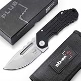 BÖKER PLUS® Dvalin Folder Drop - 1 Hand Klappmesser mit G10 Griff schwarz - modernes Taschenmesser mit extra scharfer D2 Droppoint Klinge - taktisches Edge Flipper EDC Messer mit Etui & Geschenk-Box