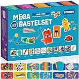 Smowo® Mega Bastelset Starterset - Bastelbox Mix - mit kreativen Bastelideen - Bunte Bastelbedarf Box zum basteln für Mädchen und Jungen