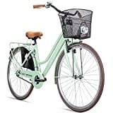 Bergsteiger Amsterdam 26 Zoll, 28 Zoll Damenfahrrad, ab 150 cm, Korb, Fahrrad-Licht, Damen-Citybike mit Rücktrittbremse, Hollandrad im Retro-Design