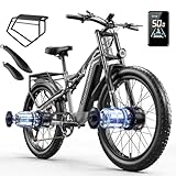 shengmilo S600 Doppelmotor Elektro-Mountainbike, 48V17.5AH Batterie 7 Gang Ölbremse ebike, Dual Shock Elektrofahrrad, DREI Fahrmodi