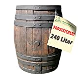 REGENTONNE REGENFASS WASSERFASS REGENWASSERBEHÄLTER REGENWASSERFASS GARTENFASS Eichenfass (240L) Braun