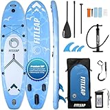 Fitleap Premium Stand Up Paddle Board aufblasbar - SUP Board Set mit Hochdruckpumpe, verstellbarem Paddel und Rucksack - Ideal für Anfänger und Profis - Perfekt für Yoga, Surfen und Wassersport