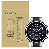 LvBu Armband Kompatibel mit Movado 2.0, Classic Edelstahl Uhrenarmband für Movado Connect 2.0 Smartwatch 40mm/42mm (Silber-Schwarz)