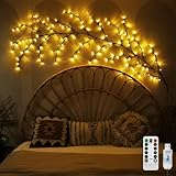 Ciskotu Lichterkette Willow Vine, 8 Modes USB Weidenrebe Baum Lichter mit Fernbedienung|Timer, 144 LED Biegbare Künstliche Baumzweige Lichter, Innen Wanddeko Aesthetic Room Schlafzimmer Deko