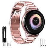 SPGUARD Kompatibel mit Samsung Galaxy Watch Active 2 44mm Armband/Galaxy Watch Active 2 40mm Armband,Edelstahl Schnellverschluss Ersatzarmband-Rose Pink