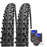 Set: 2 x Schwalbe Smart Sam HS476 Reifen 20x2.35/60-406 + Schwalbe SCHLÄUCHE Autoventil