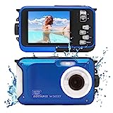 Aquapix W3027 'Wave' Unterwasserkamera, wasserfest bis 3 m, 2.7" Display, bis zu 30 MP Auflösung, 4X Digital-Zoom, 5 MP Sensor, Blau